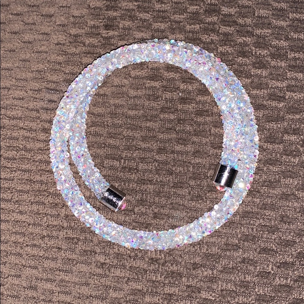 White Crystal Wraparound Bracelet